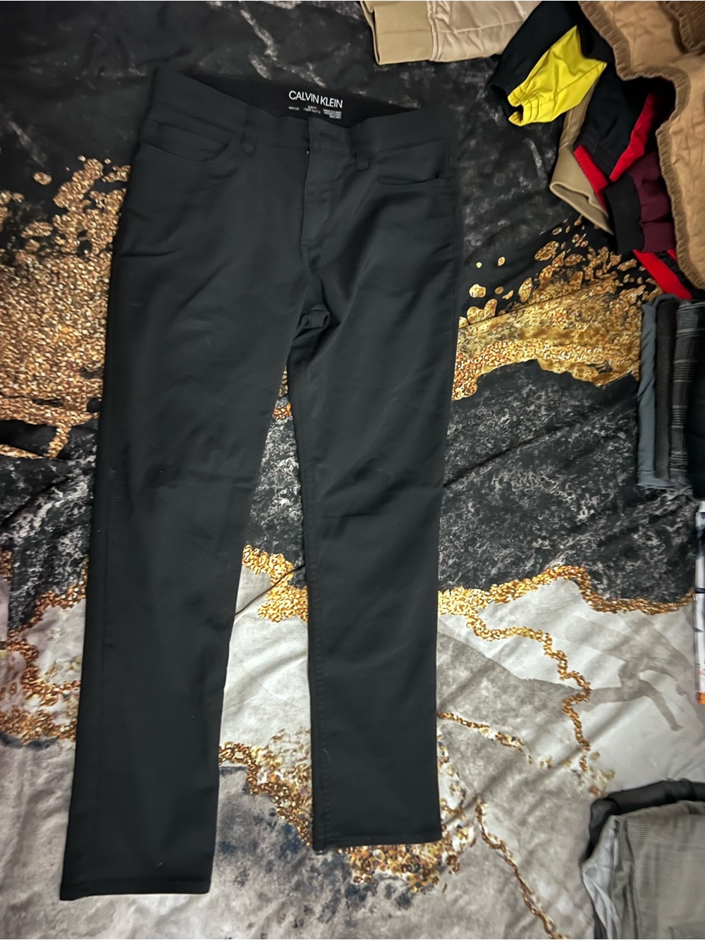 Calvin Klein Black Slim Straight Pants